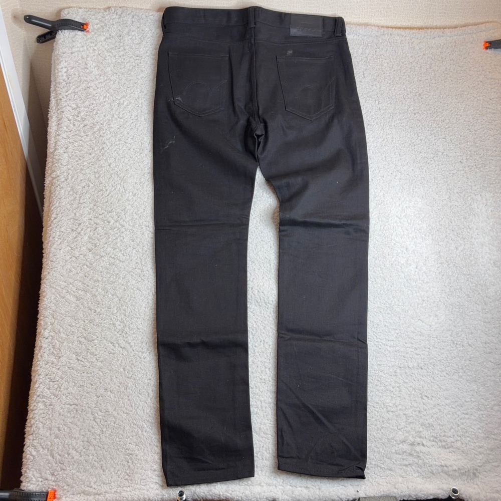 Edwin ED-80 Slim Tapered Japanese Selvedge Denim Jeans Black Mens 36x34